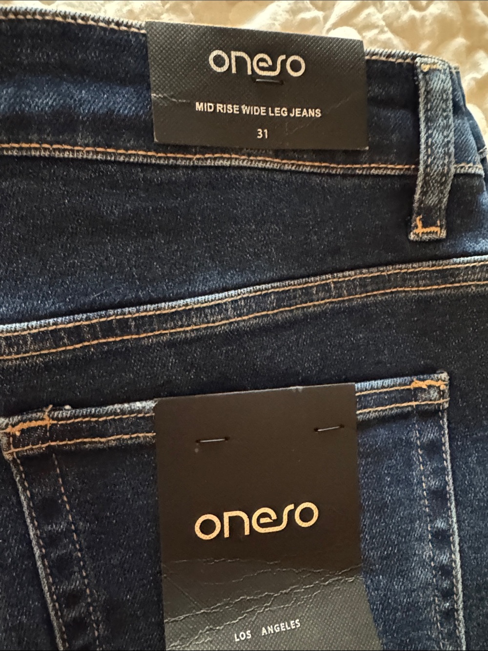 Oneso Mid Rise Wide Leg Jeans in Dark Indigo NWT size 31